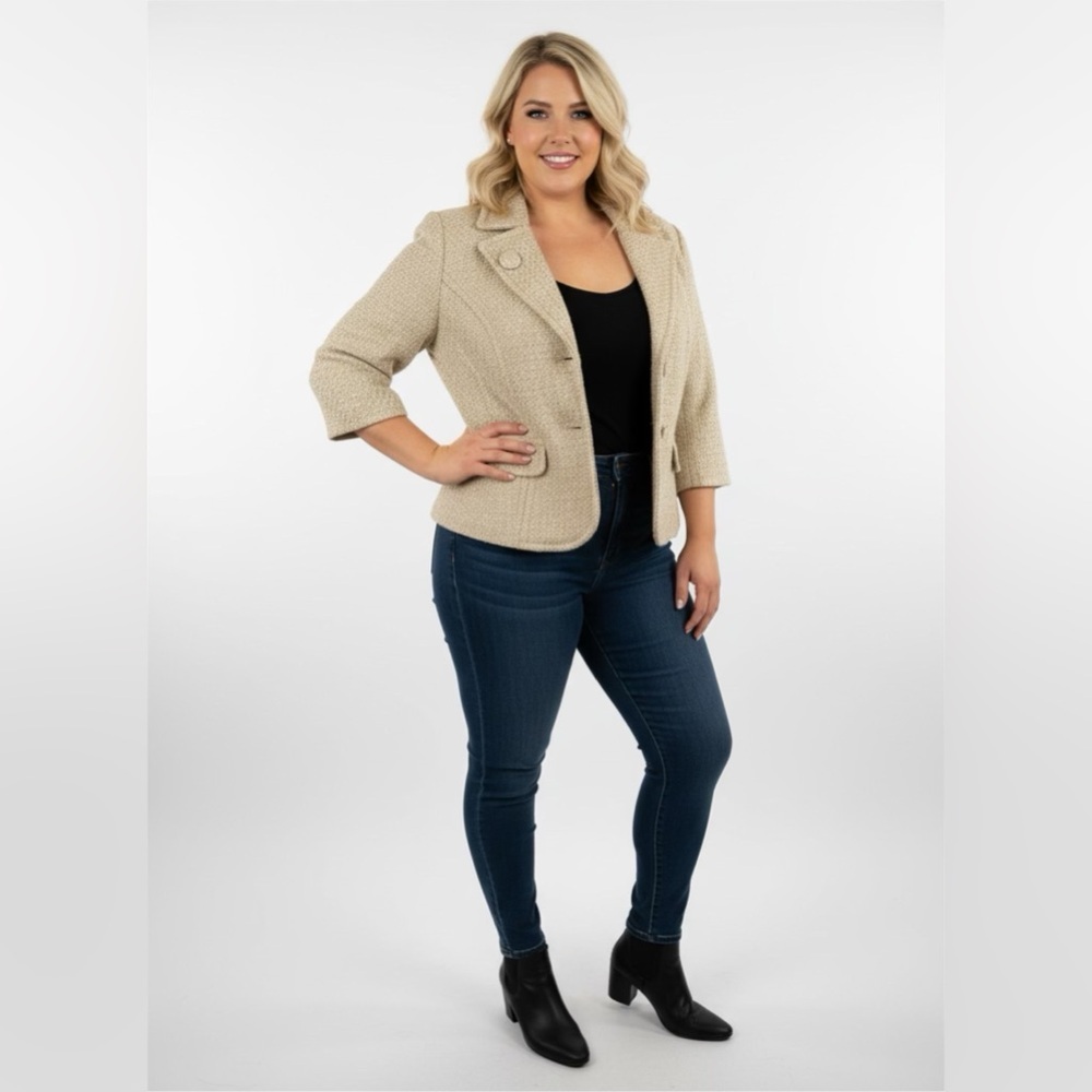 Willi Smith Metallic Beige Blazer